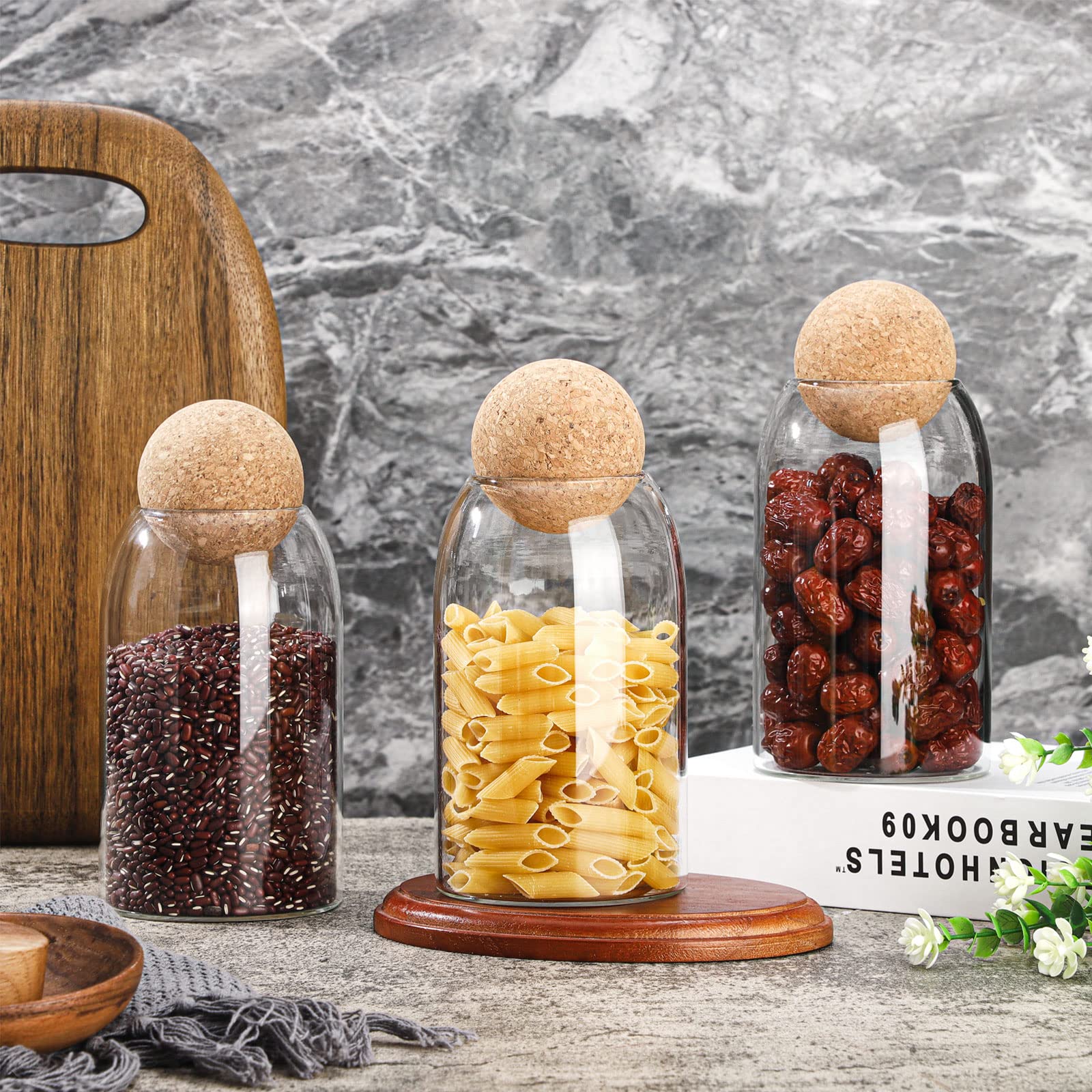 Cunhill wooden stopper seal on round glass jar
