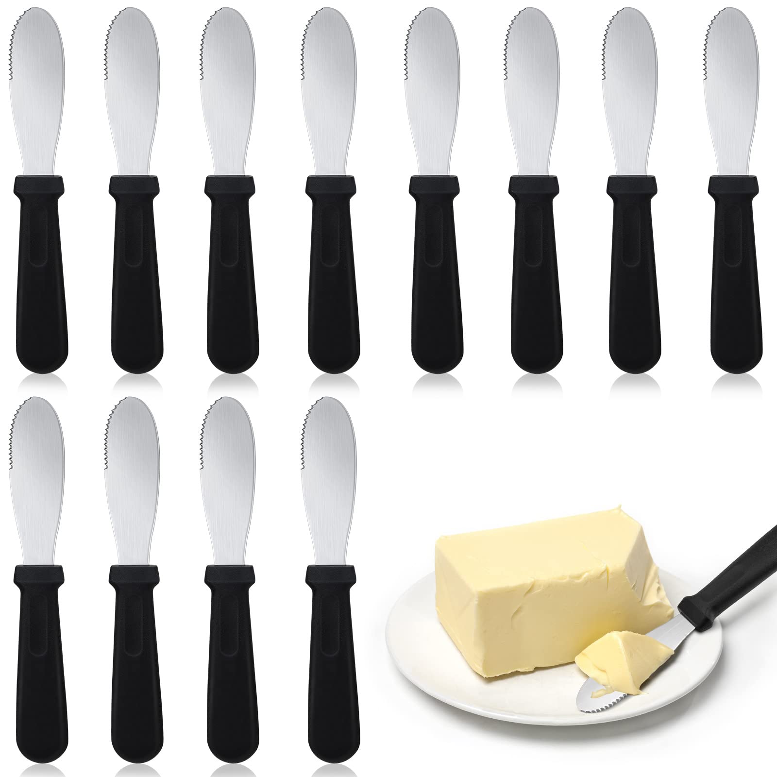 Cunno black-handle spreader knife for daily serving and spreading