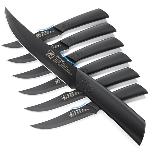 CuoCreate steak knives 4.7-inch blade close-up for smooth, precise cuts.