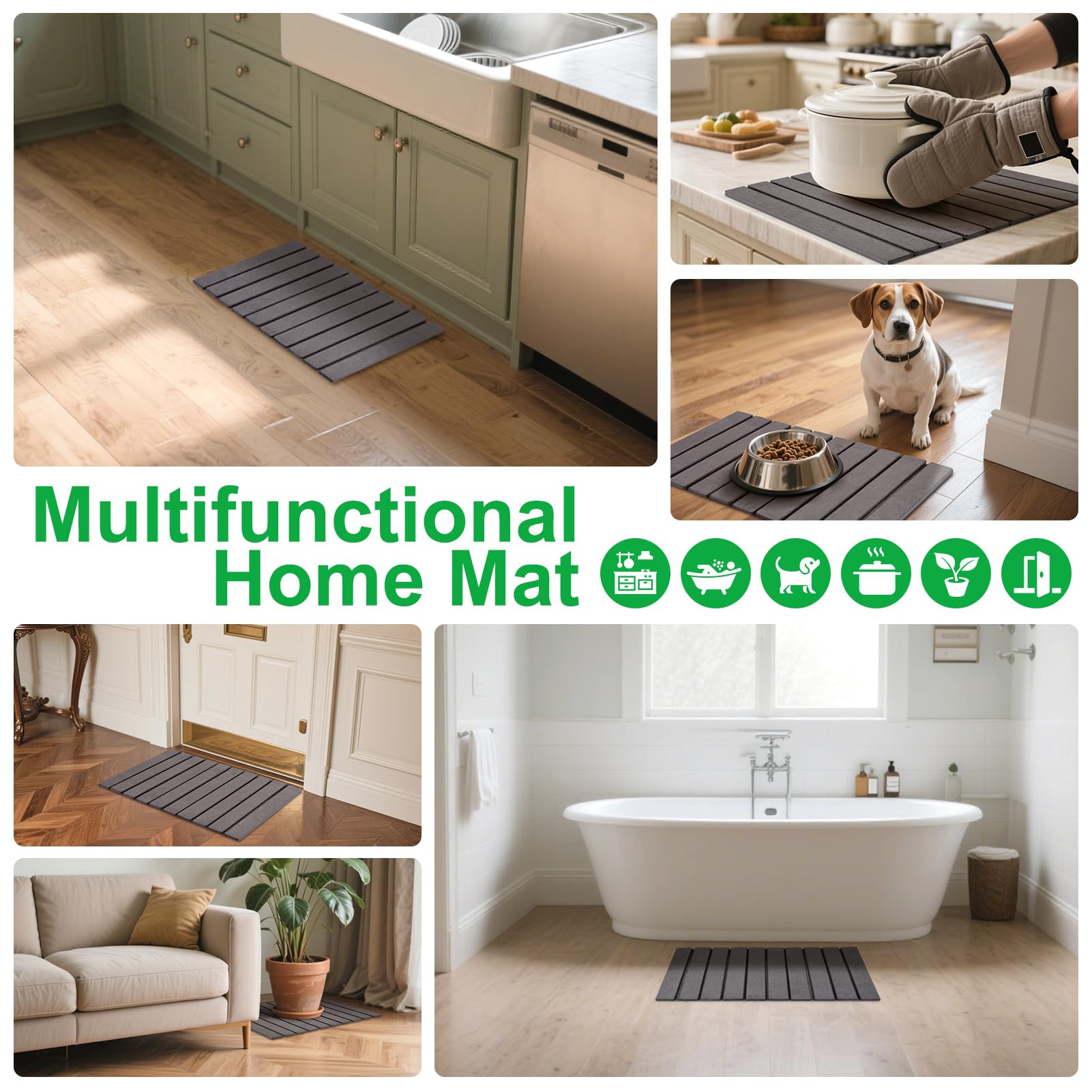 Includes anti-slip mesh for extra countertop grip on the Cuomaop mat.