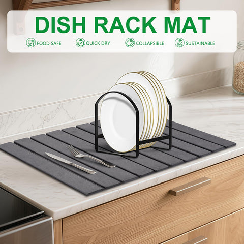 Large 23x15 inch Cuomaop mat fits many dishes and bottles.