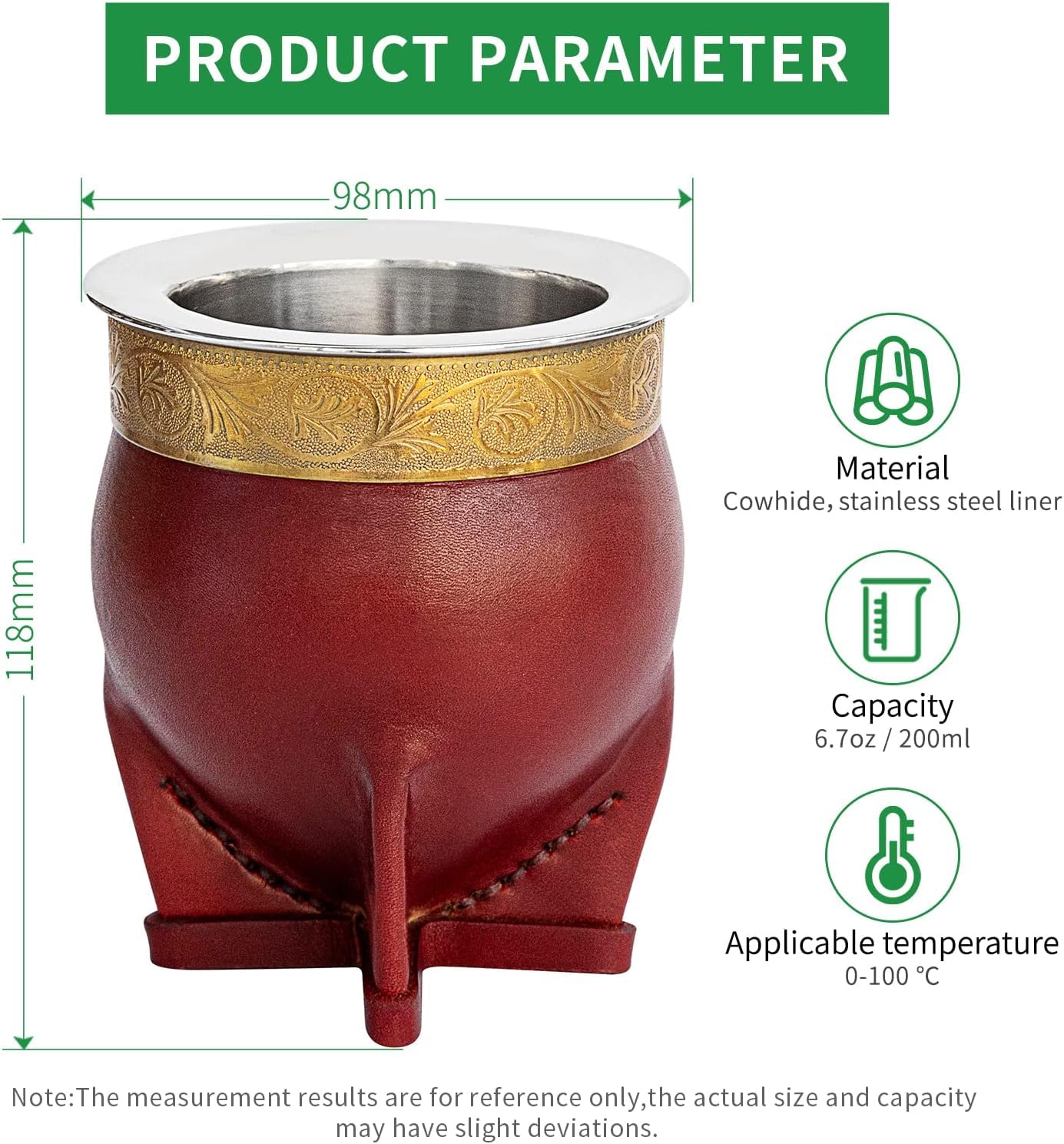 Copper-pattern Baroque design on Cuopru mate cup blends tradition with style.