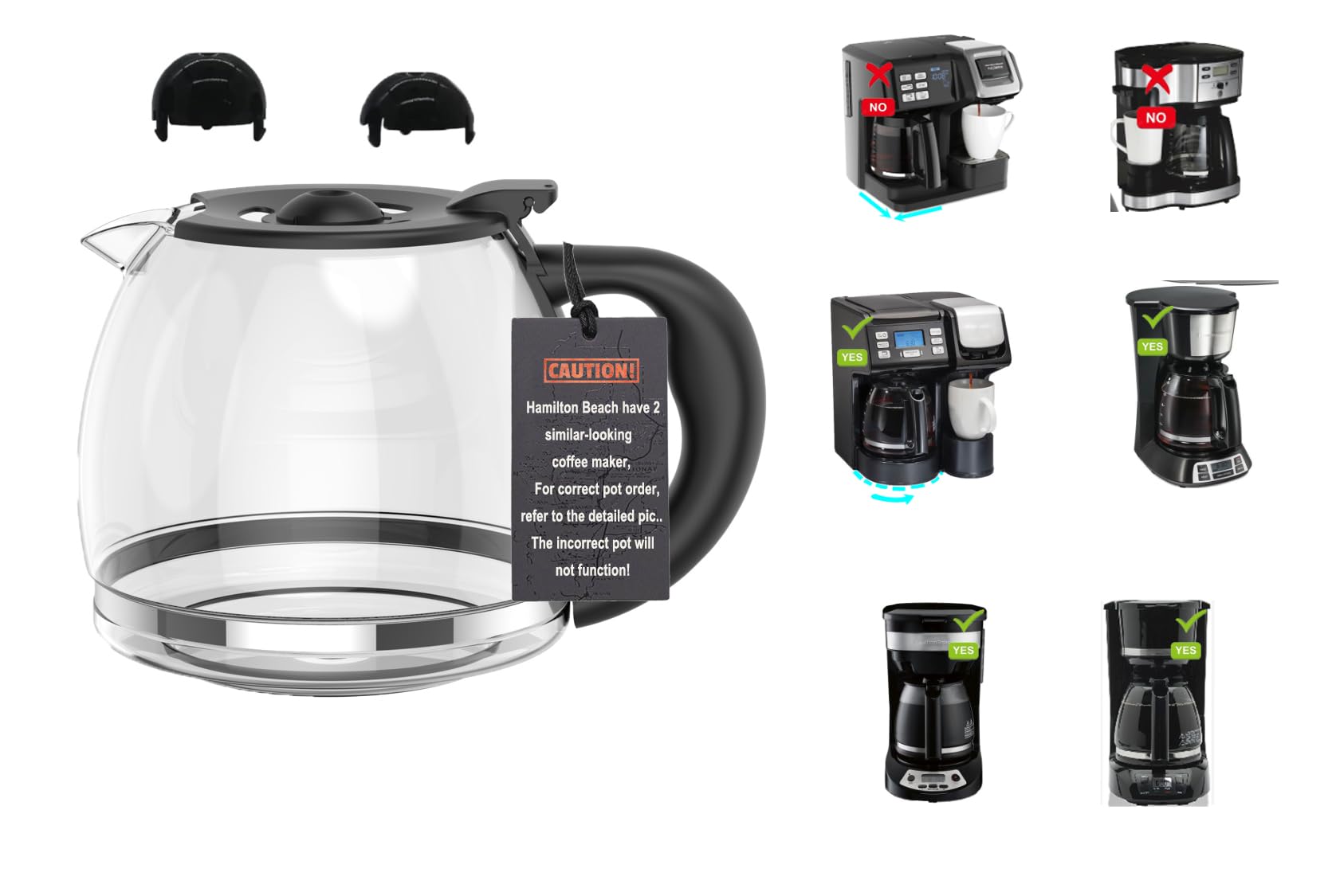 Cupall 12-cup glass carafe, front view, ideal for daily coffee.