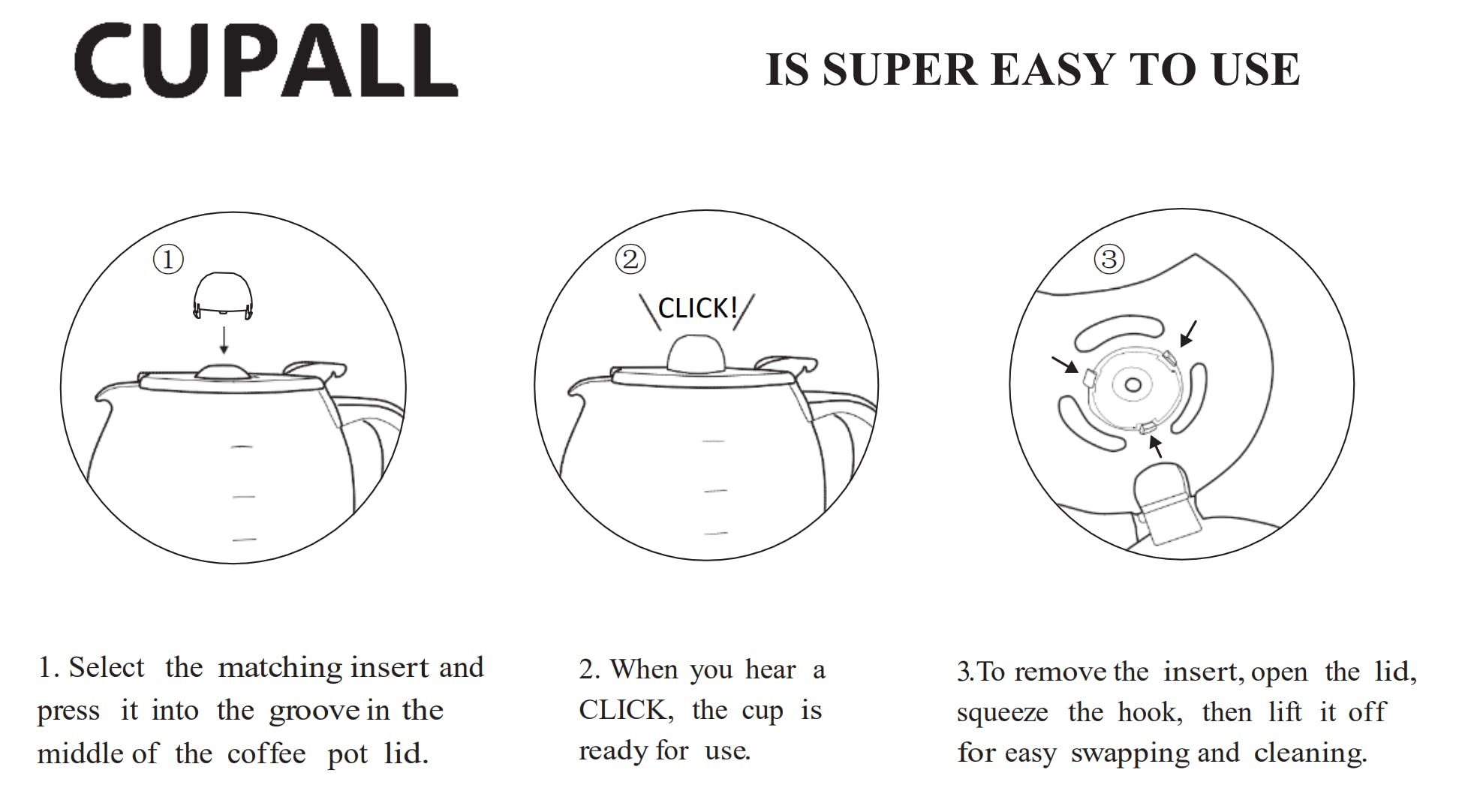 Cupall 12-cup carafe with clear markings for cup measurements.