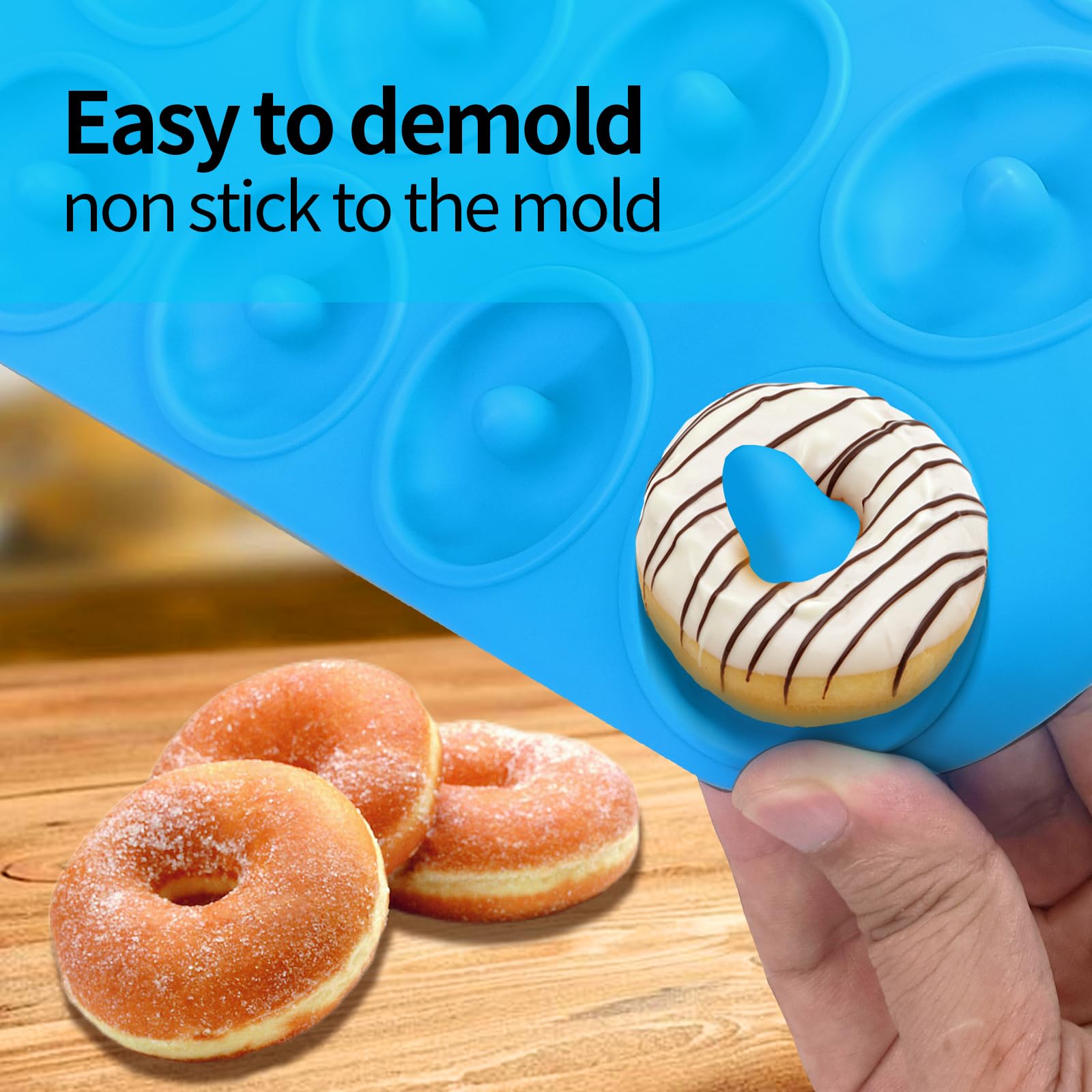 Cupidove donut molds with non-stick bottom for quick release.