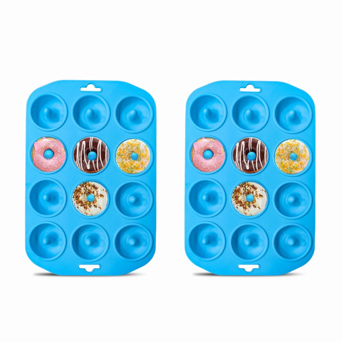 Cupidove 12-hole donut pan delivers even heat for consistent mini donuts.