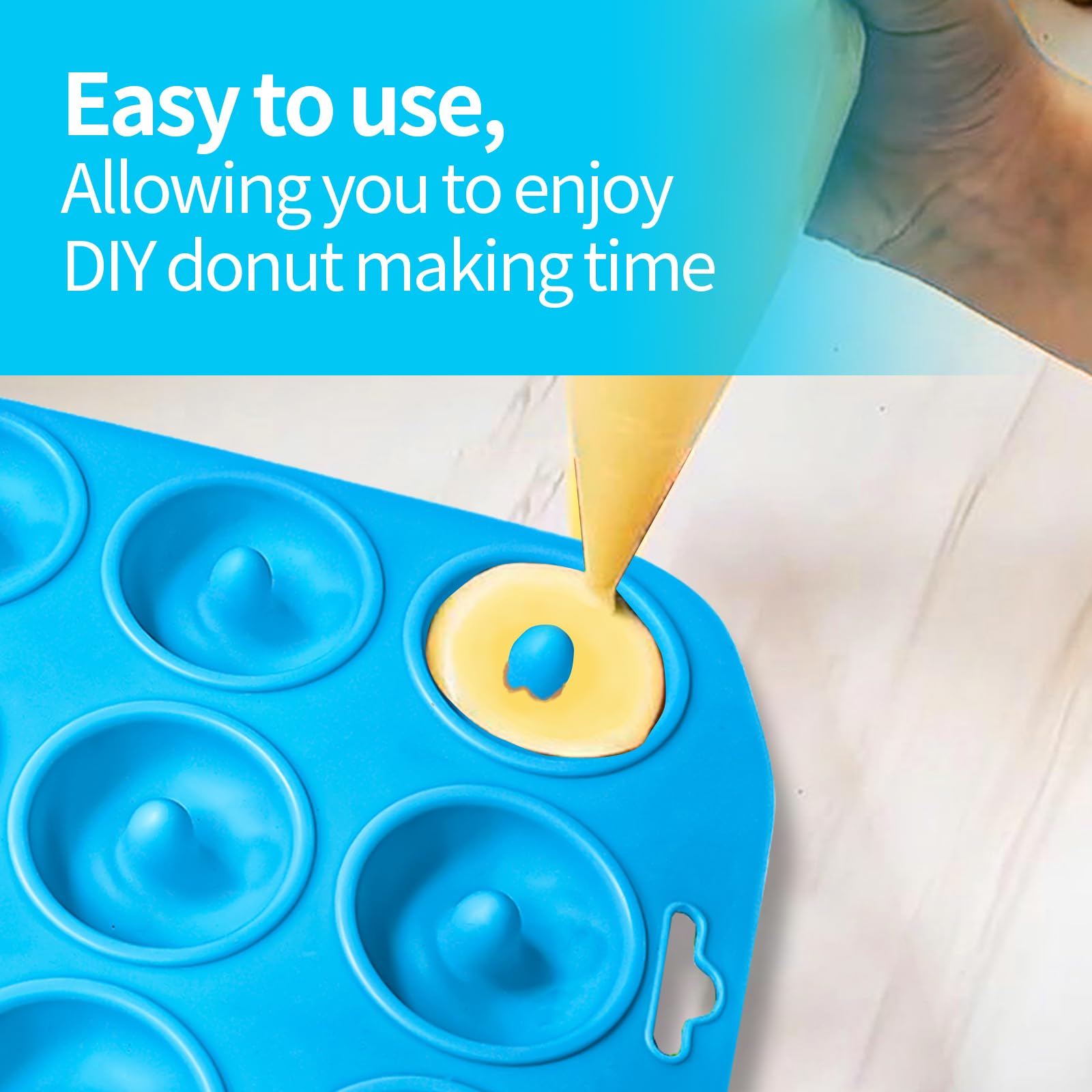 Cupidove 2pcs silicone donut molds for easy at-home donut making.