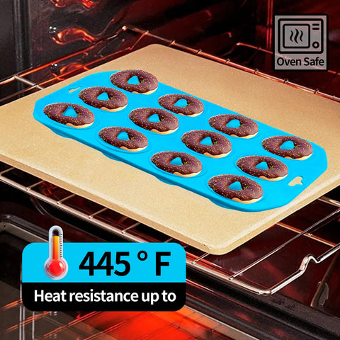 Cupidove donut pan heat resistant up to 445°F for versatile baking.