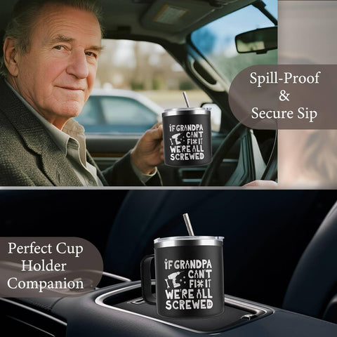 CUPLOOV 18-8 stainless steel mug in black shown for daily durability