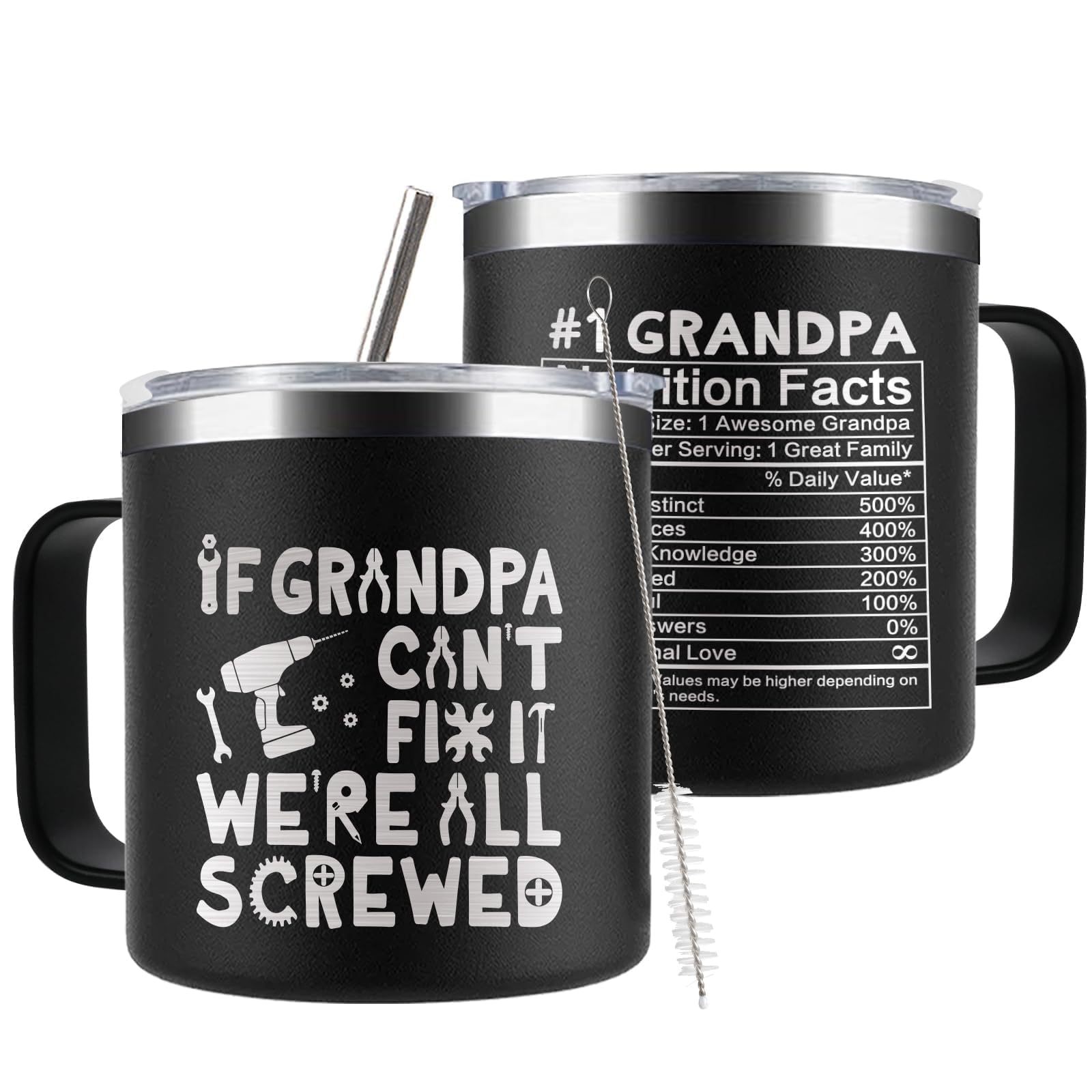 CUPLOOV funny grandpa tumbler with lid and straw for on-the-go hydration
