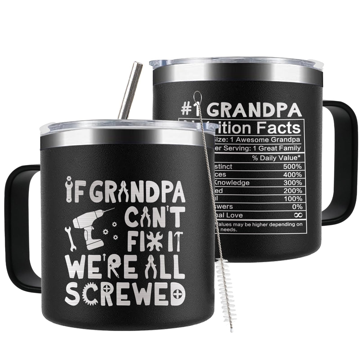 CUPLOOV funny grandpa tumbler with lid and straw for on-the-go hydration