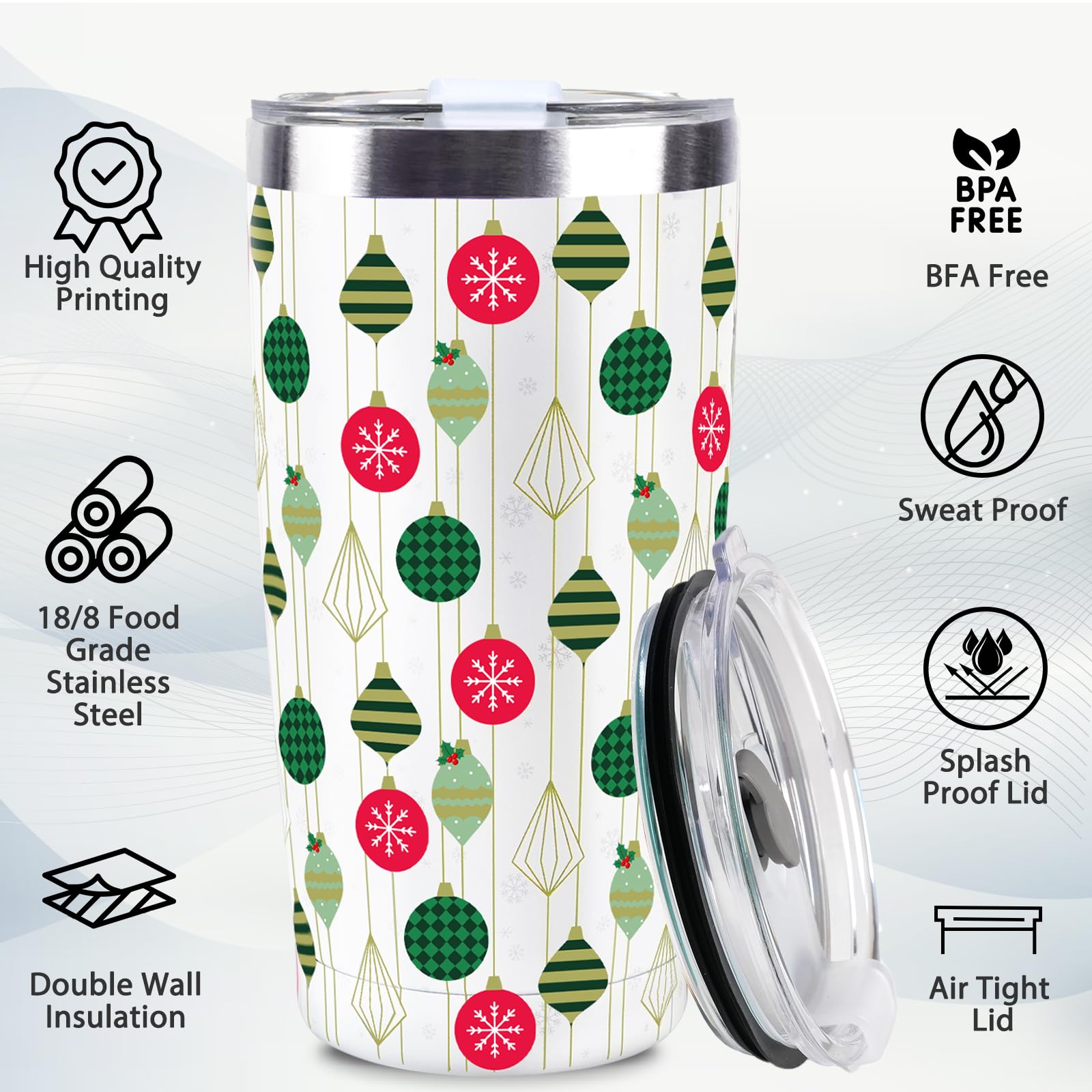 CUPLOOV red-green-white lantern pattern, festive gift-ready design.