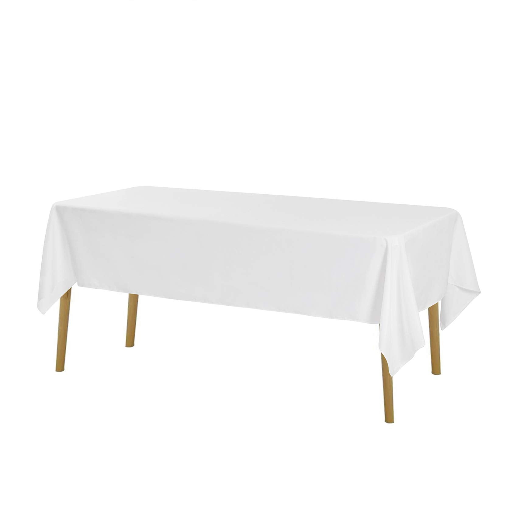 Cupuamon white rectangle tablecloth edges and hem provide a refined look