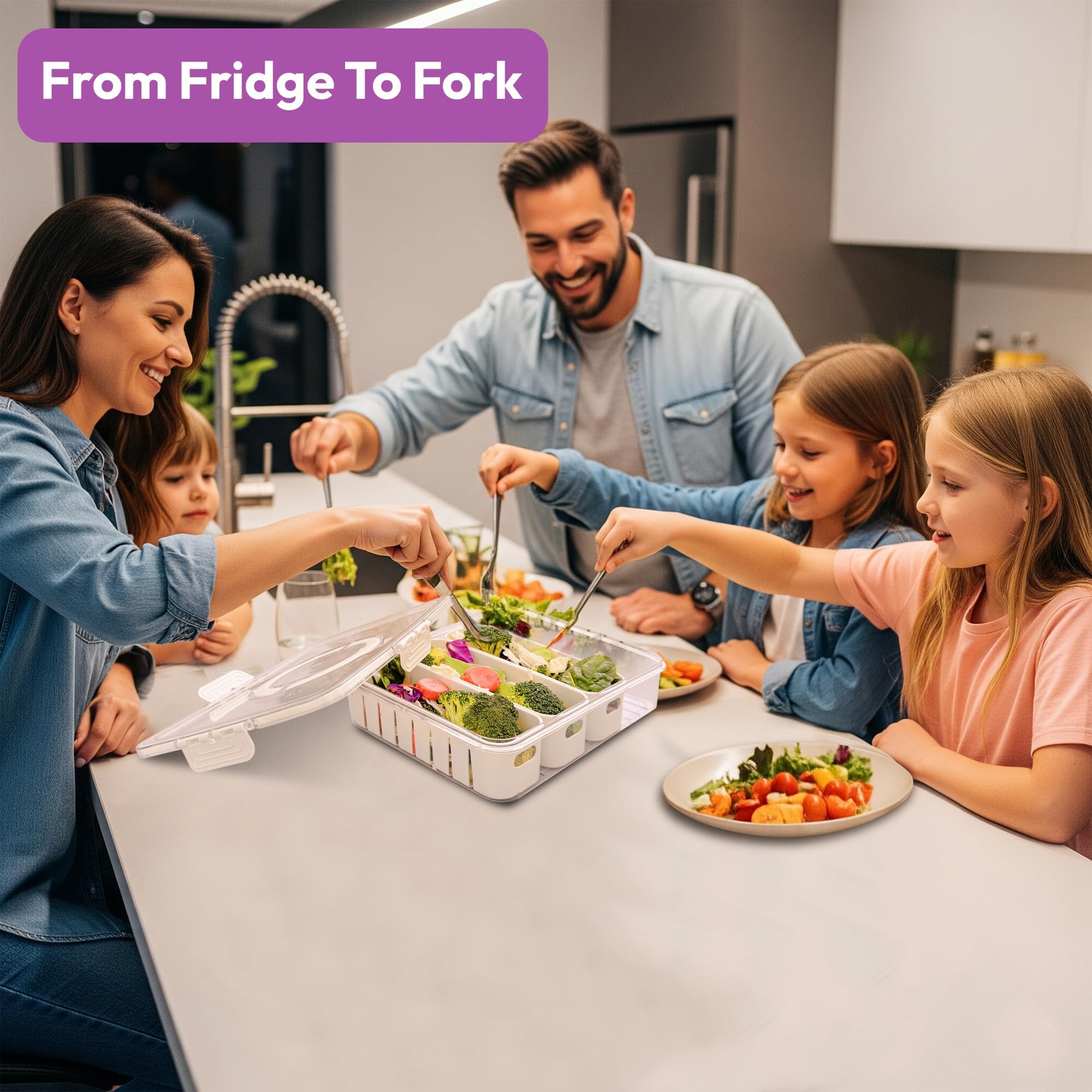 Curiocuterie fridge organization solution fits standard shelves.