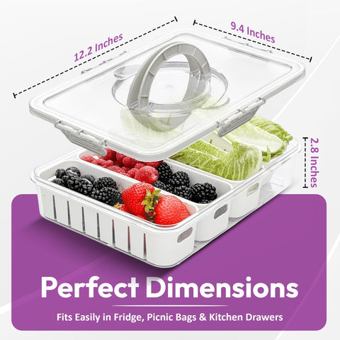 Curiocuterie produce with built-in drainage for easy rinsing.