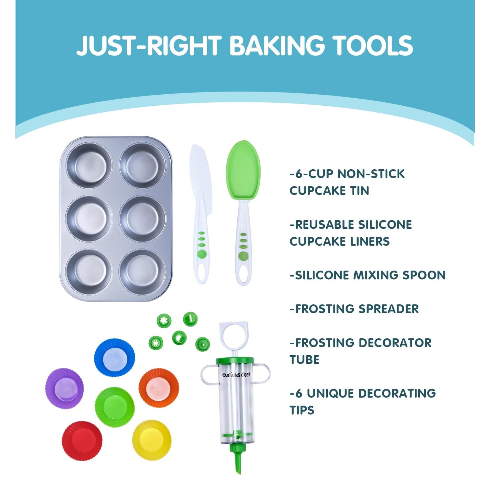 Curious Chef Decorating Tips Set helps kids craft fun designs