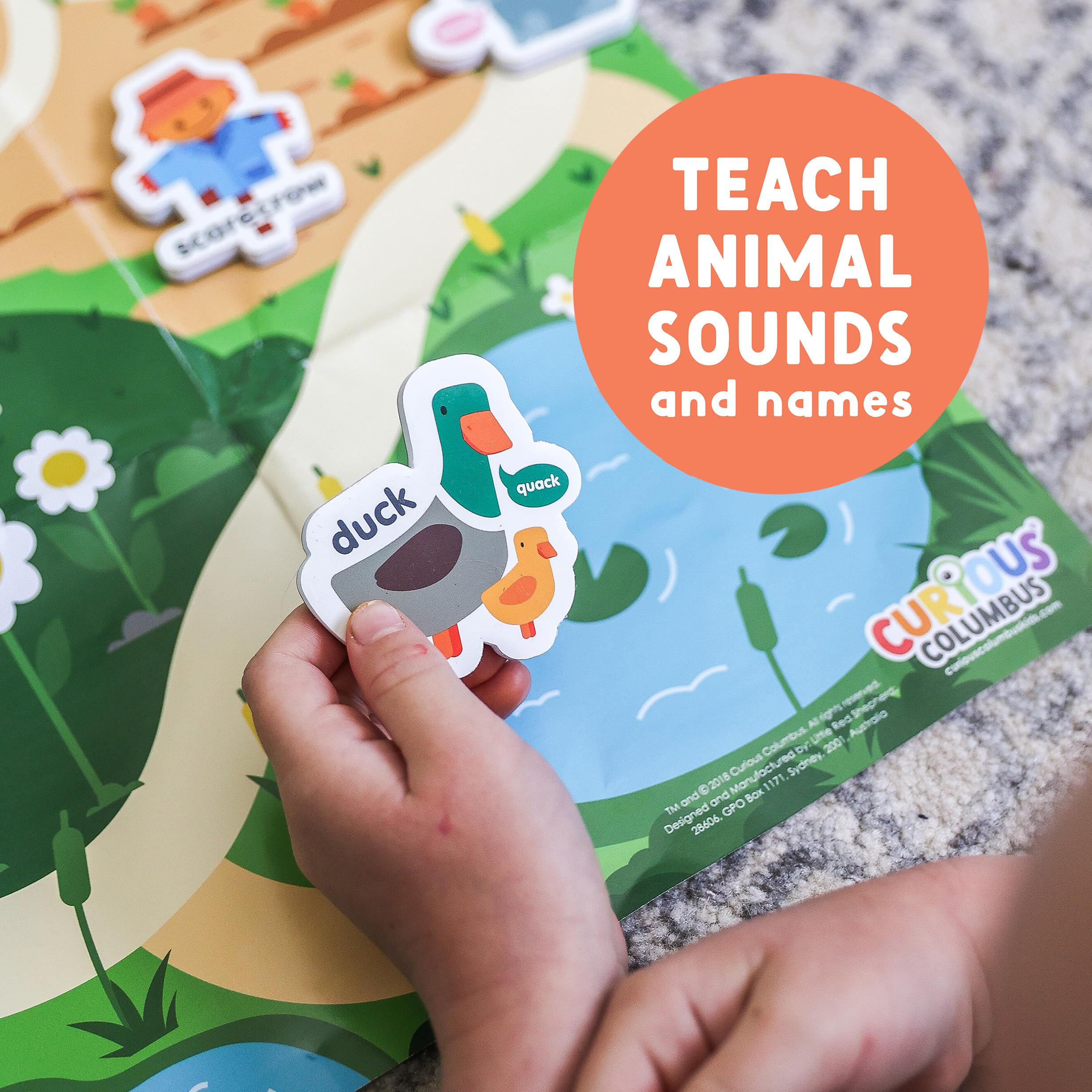 Curious Columbus 25-piece farm magnet set fuels imaginative farm play