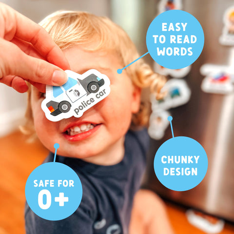 Curious Columbus letters recognition magnets help phonics practice during daily moments.