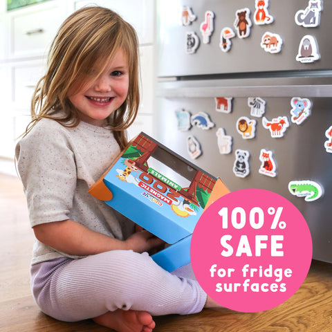 Curious Columbus elephant magnet helps with color and animal sound recognition during play.
