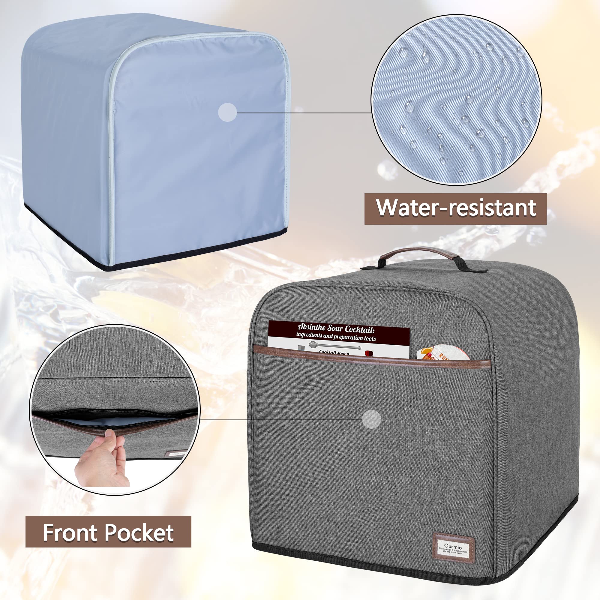CURMIO dust cover side pocket holds accessories and extra capsules