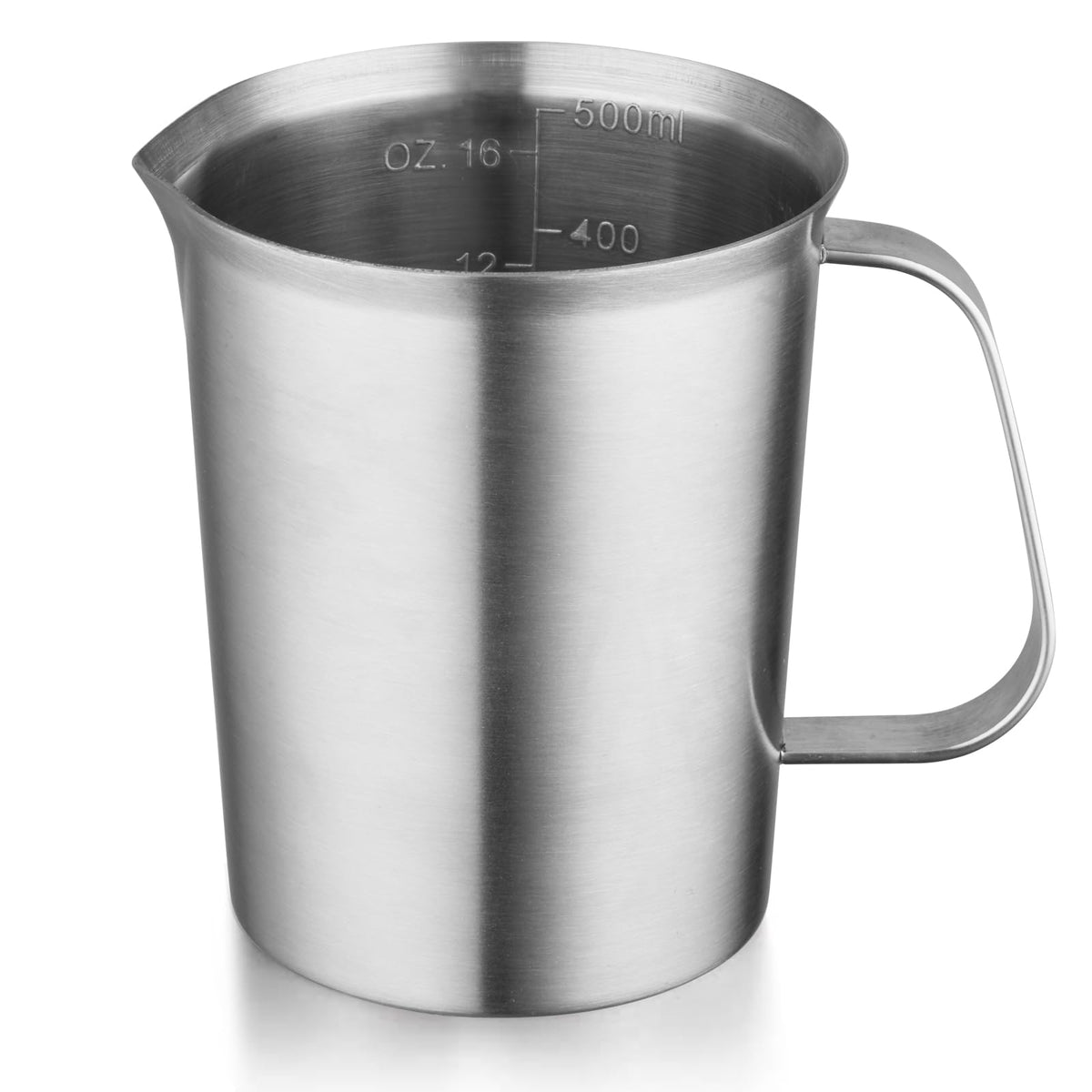 CURTA 18/8 stainless-steel measuring cup with pour lip for precise pours.