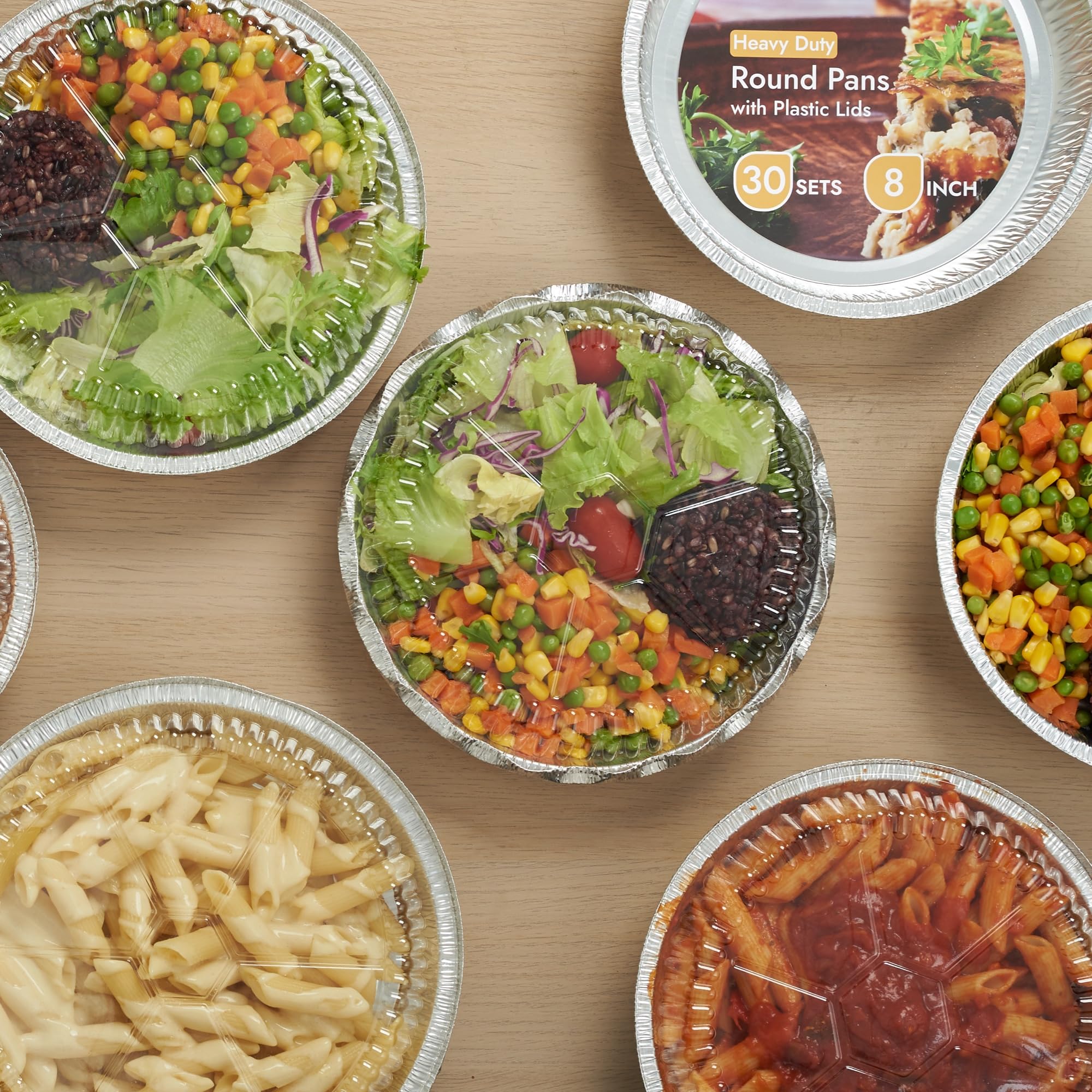 CURTA round pan with lid shown for takeout and meal storage.