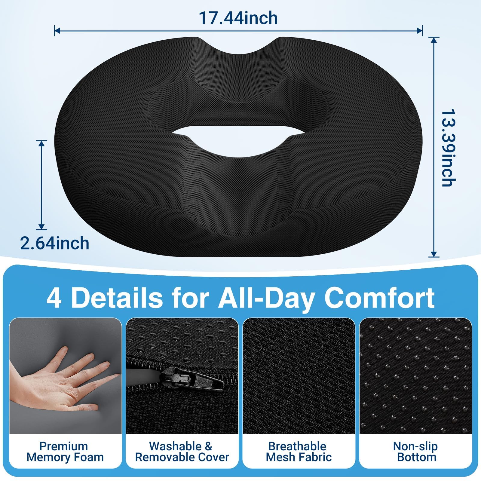 CushZone donut pillow ideal for pregnancy comfort during seating