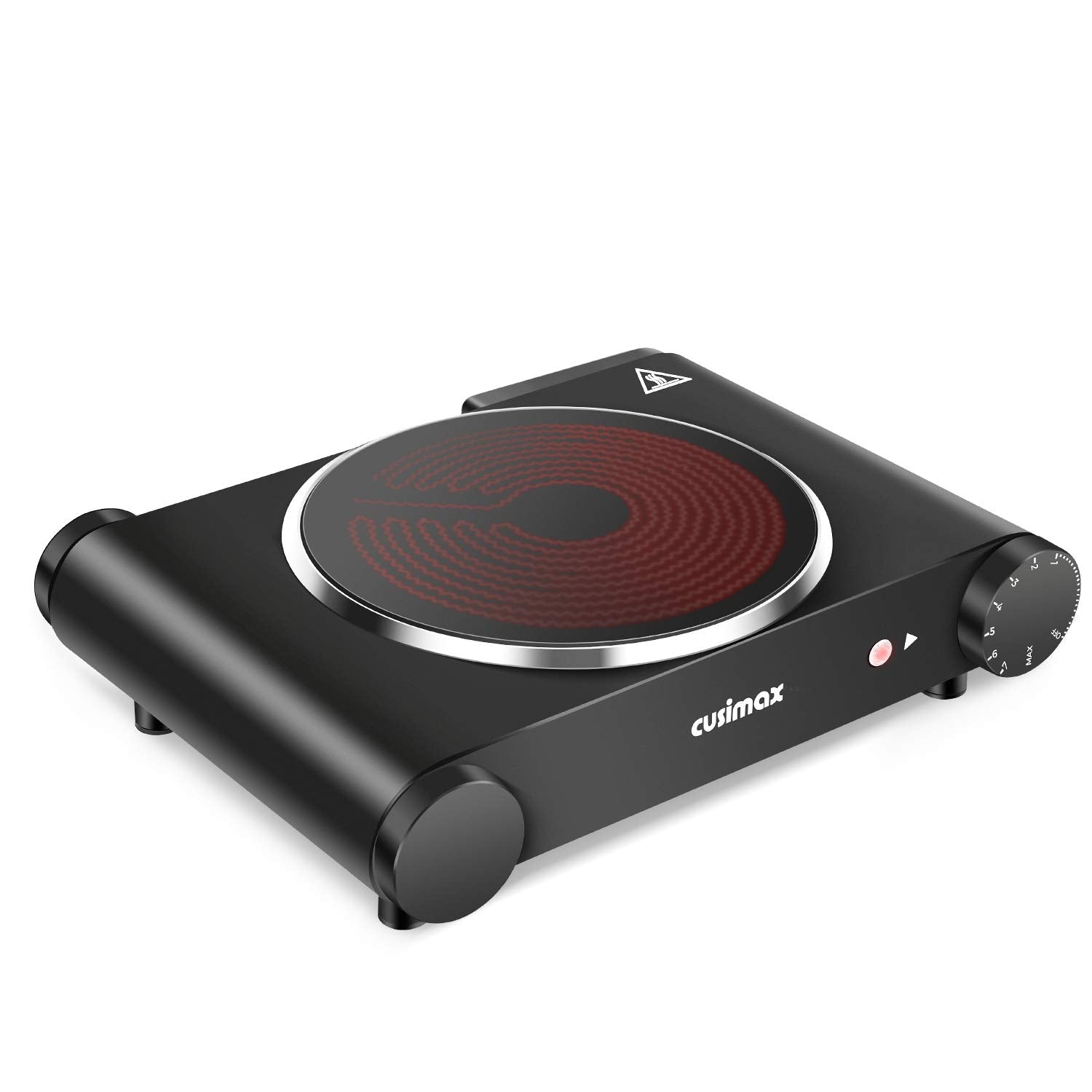 Cusimax portable infrared stove with 7-inch ceramic top for quick, even heating.
