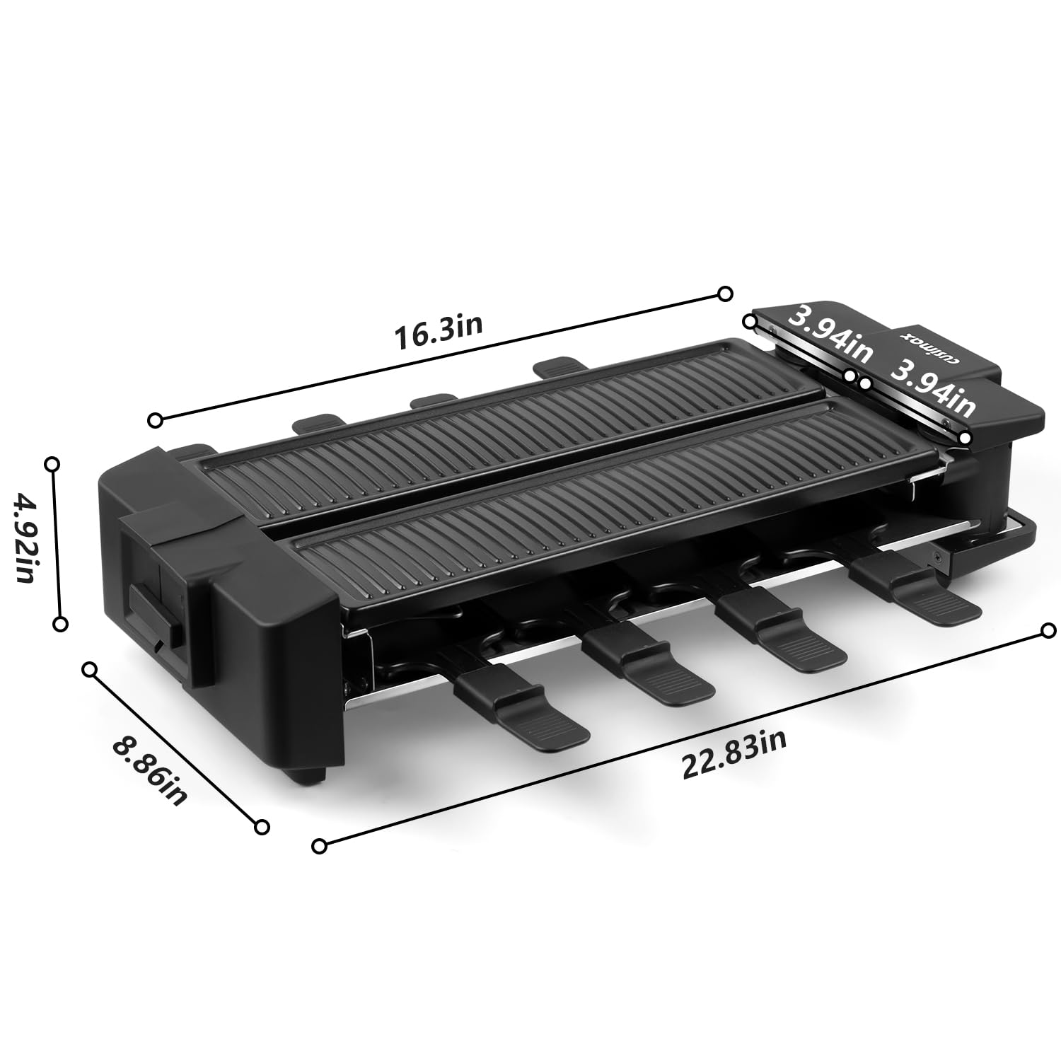 CUSIMAX Raclette Grill dishwasher-safe plates for hassle-free cleaning