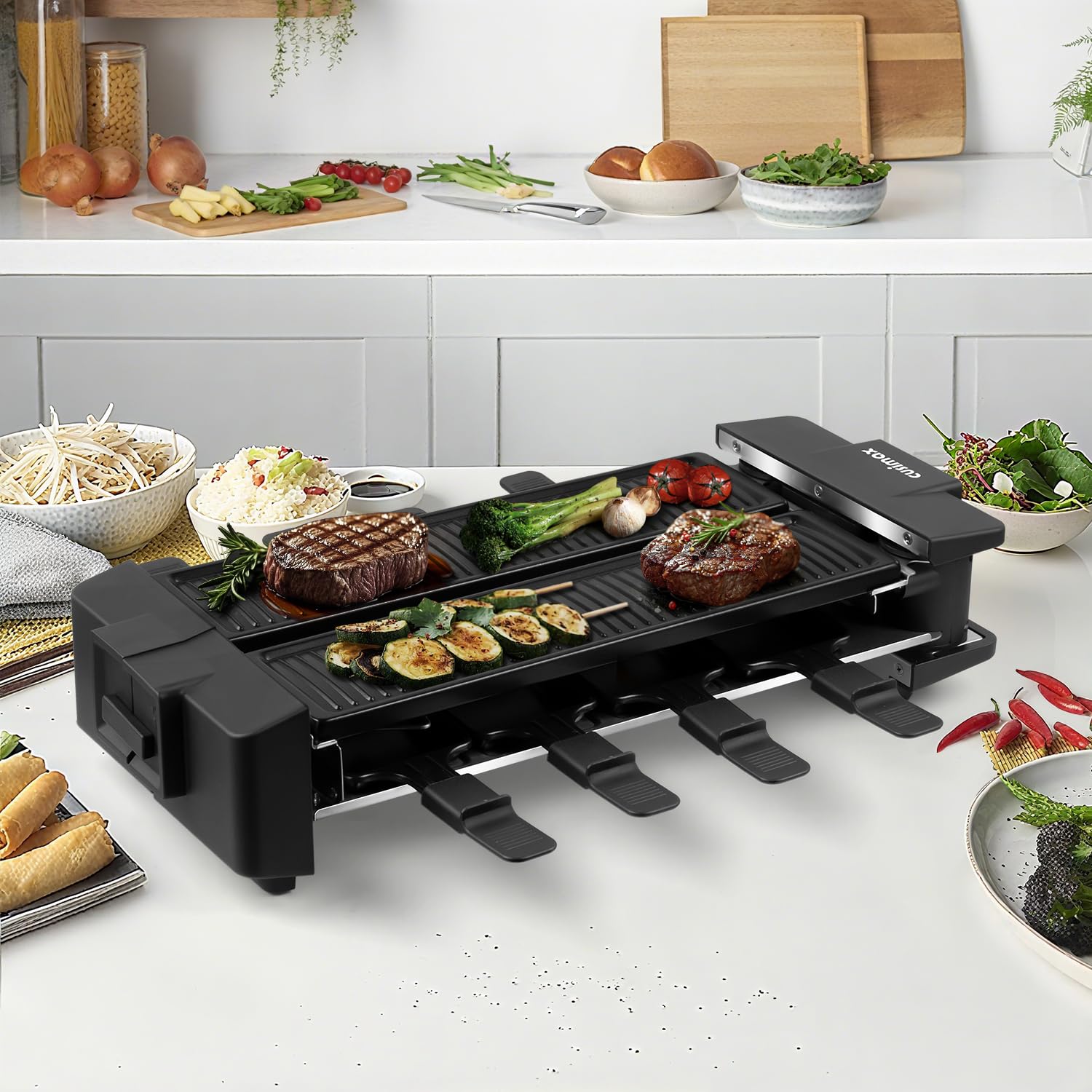 CUSIMAX Raclette Grill non-stick coating for simple cleanup