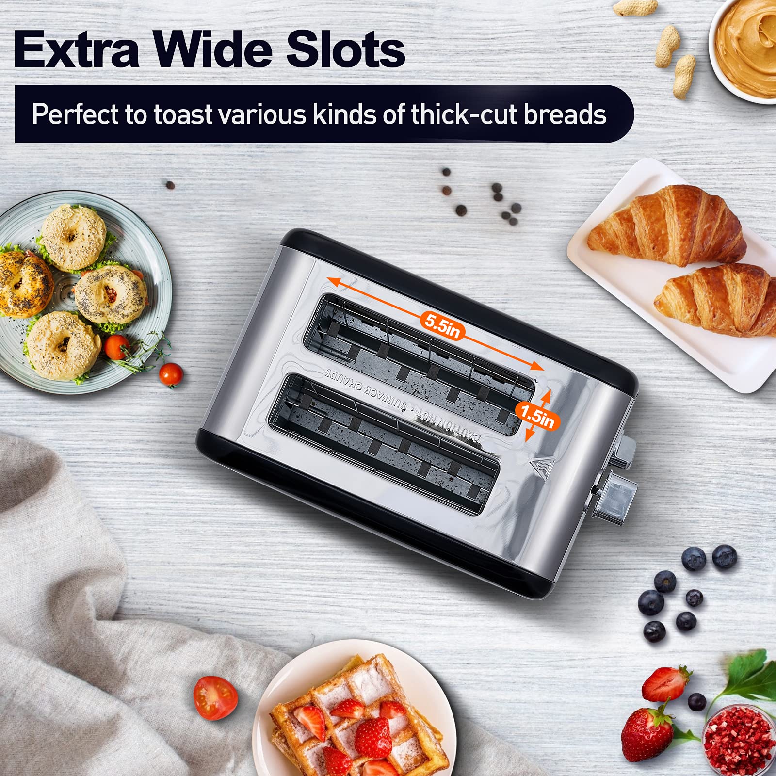 CUSIMAX toaster defrost function powers up frozen bread for quick mornings
