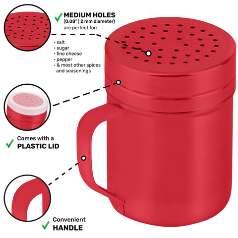 CUSINIUM red dredge with plastic cap protects spices during storage