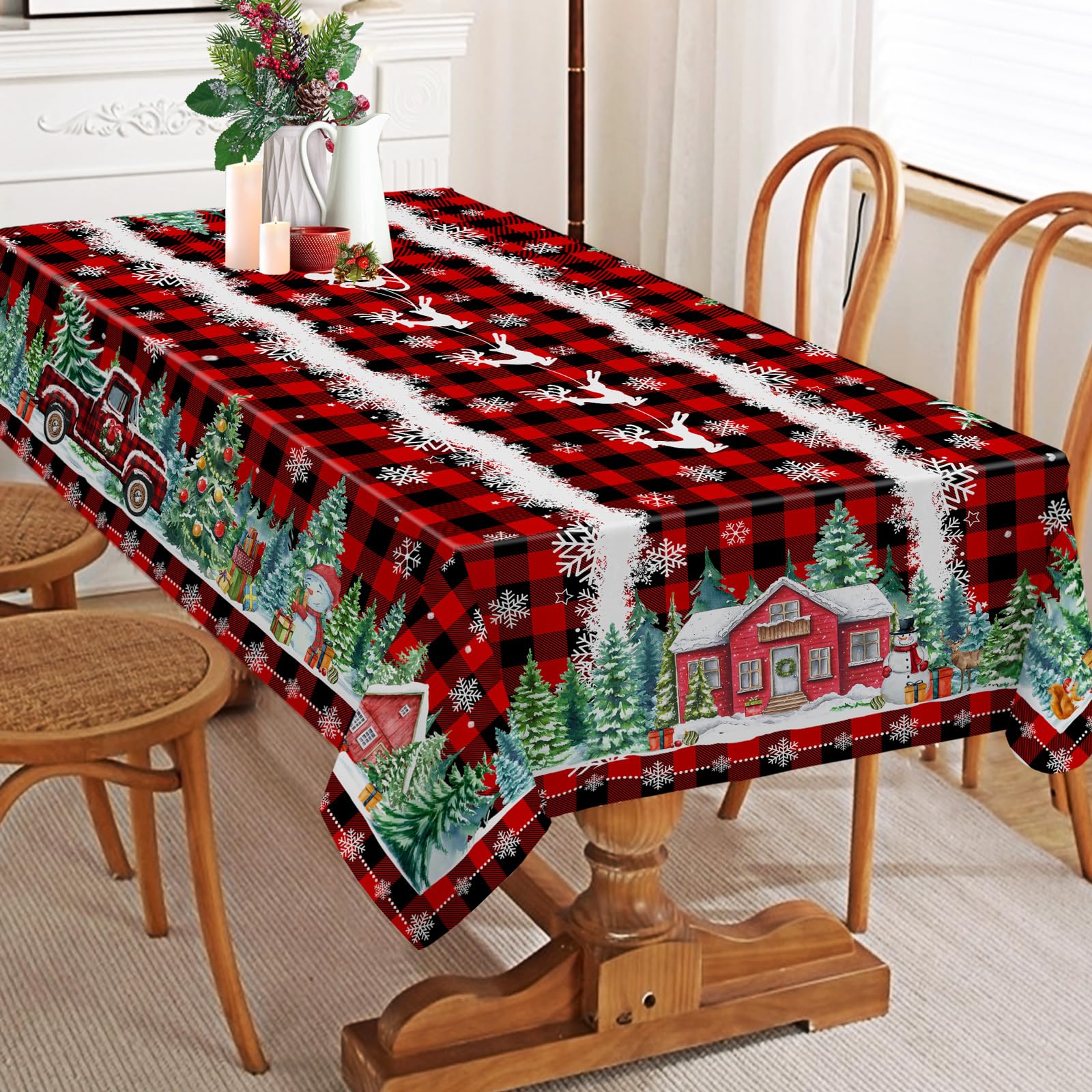 Cusugbaso tablecloth suits kitchen and dining setups for seasonal flair.