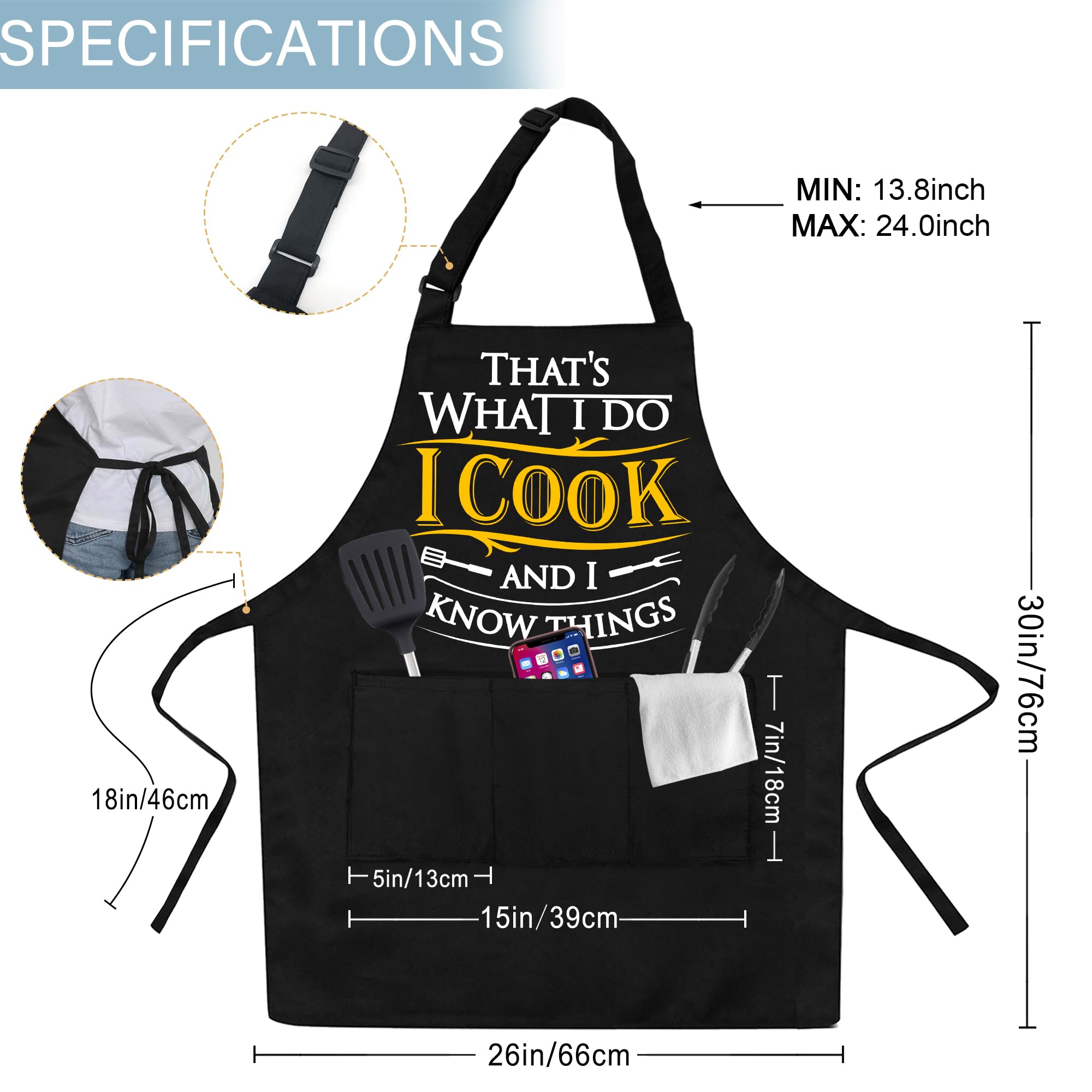 Cusugbaso men's apron features a funny quote, ideal for kitchen humor.