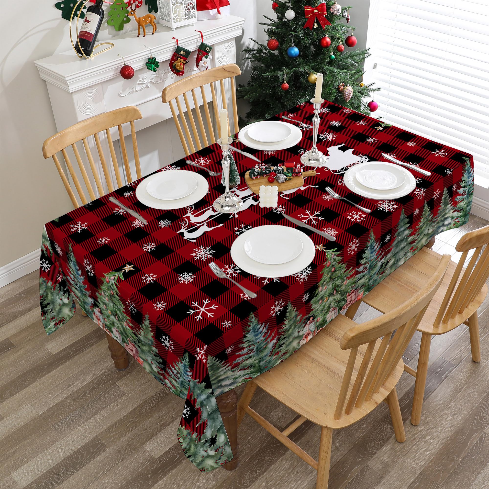 Cusugbaso red plaid-pattern close-up showing vivid color for Xmas decor