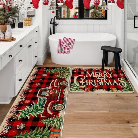 Cusugbaso versatile indoor and doorway rug set for kitchens.