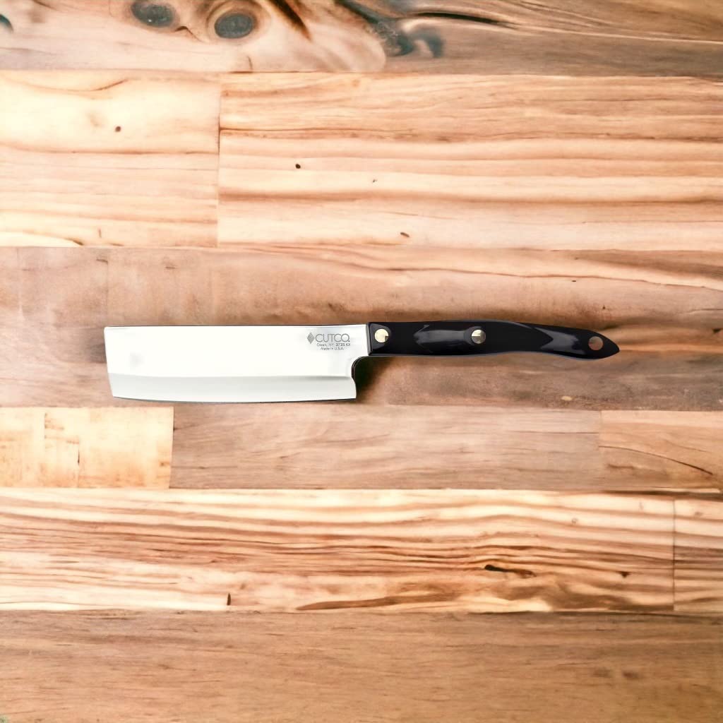 Cutco Nakiri knife rocking motion speeds veggie prep.