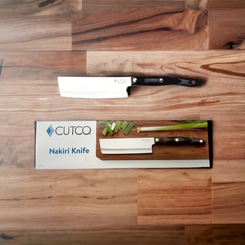 Cutco Nakiri knife for vegetable prep with precise, clean slices.