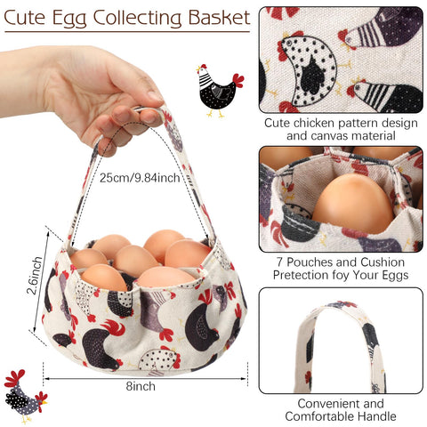 Cutecrop egg apron polyester material with pockets for organized egg collection.