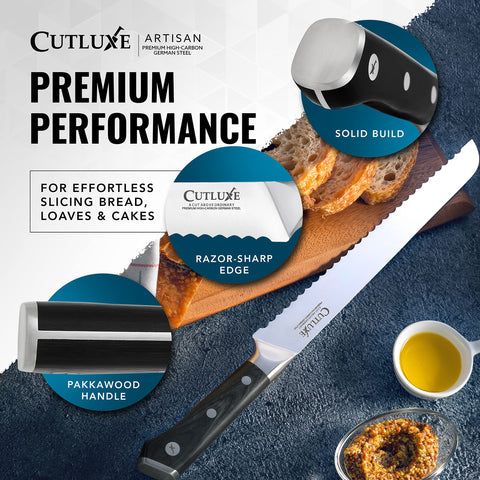 Cutluxe Bread Knife kitchen aesthetic enhances professional look and kitchen confidence.