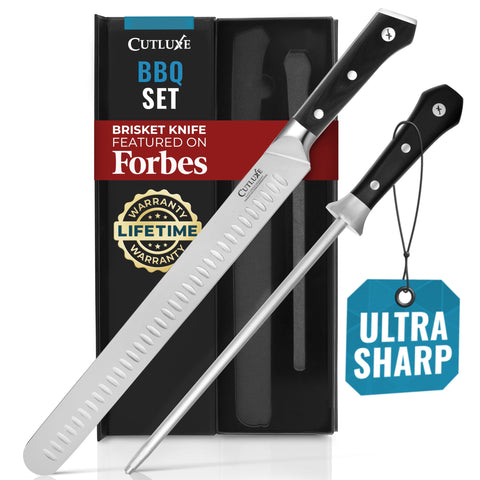 Cutluxe brisket knife 12in for precise slicing with a razor edge