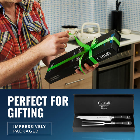 Cutluxe carving fork 6-inch for secure meat carving and serving