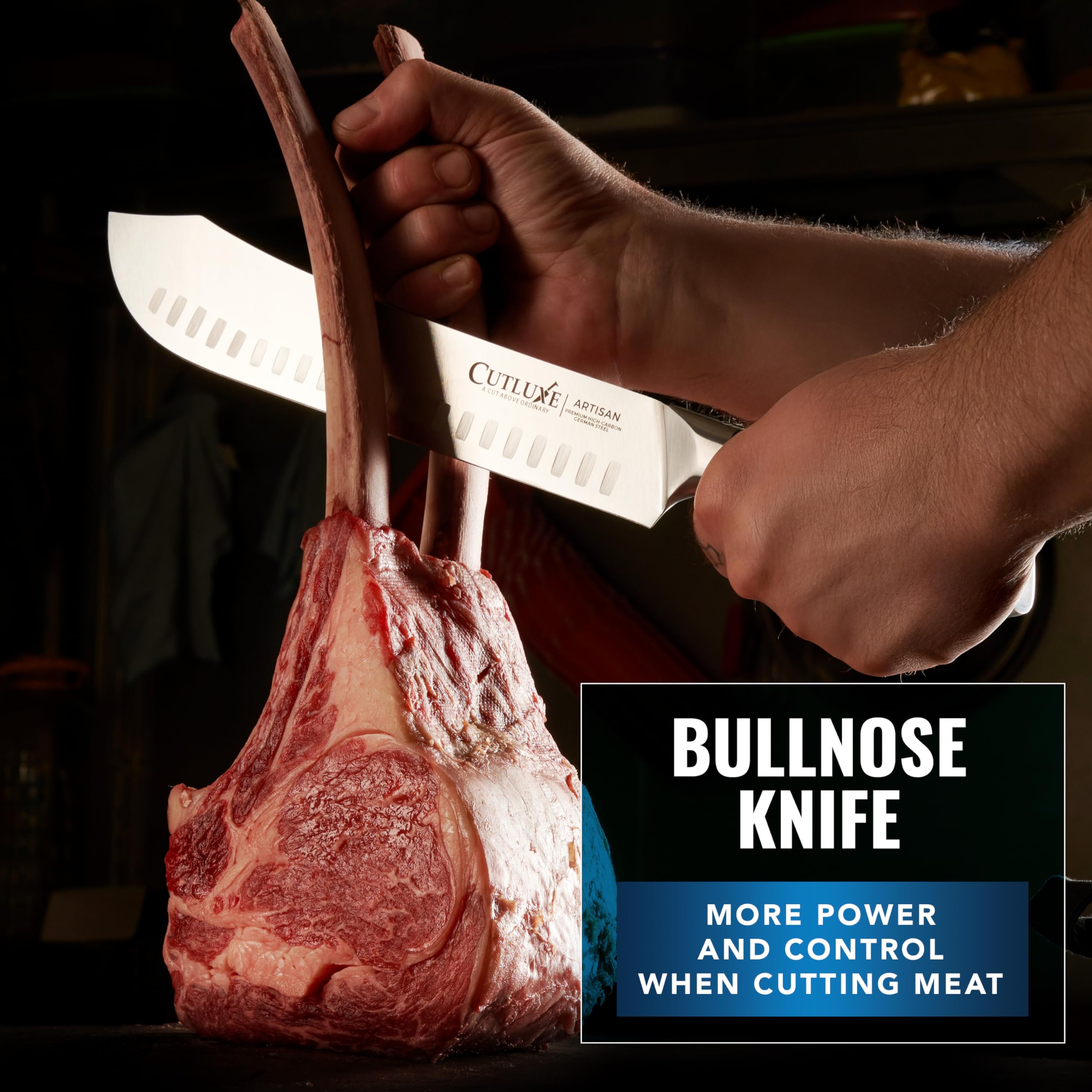 Cutluxe German steel construction emphasizes durability and long-lasting performance.
