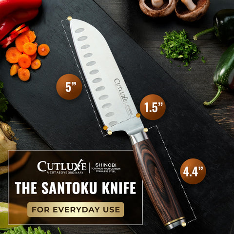 Care for Cutluxe Shinobi Santoku 5 inch knife and maintenance