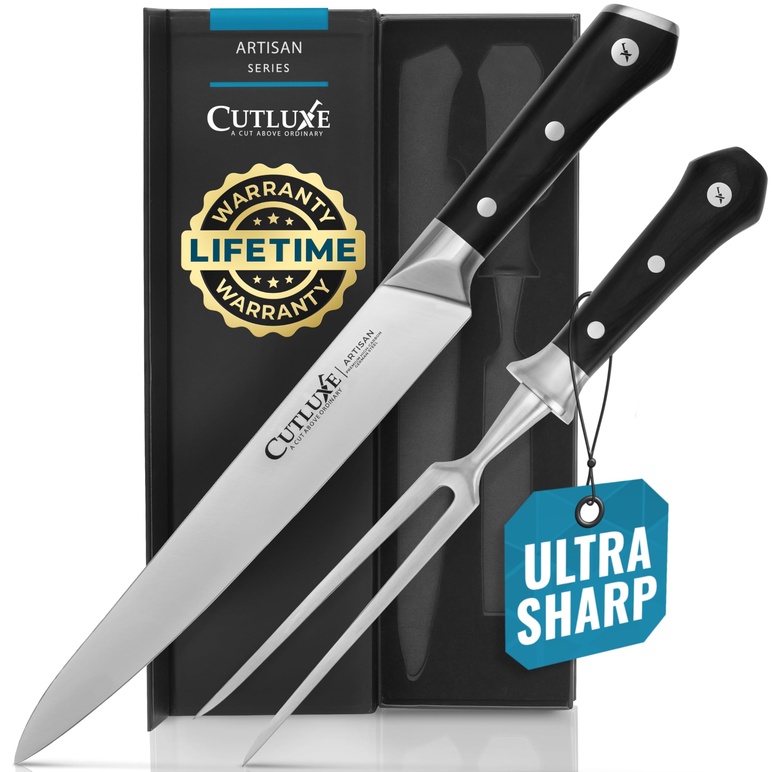 Cutluxe turkey carving knife 9-inch blade for precise, effortless slicing
