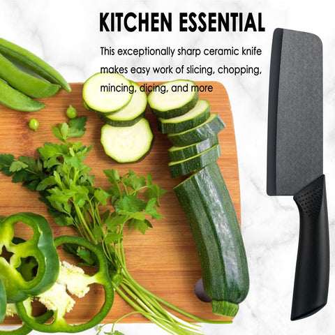 Cutqiz wide Nakiri blade optimized for efficient chopping of vegetables and herbs.