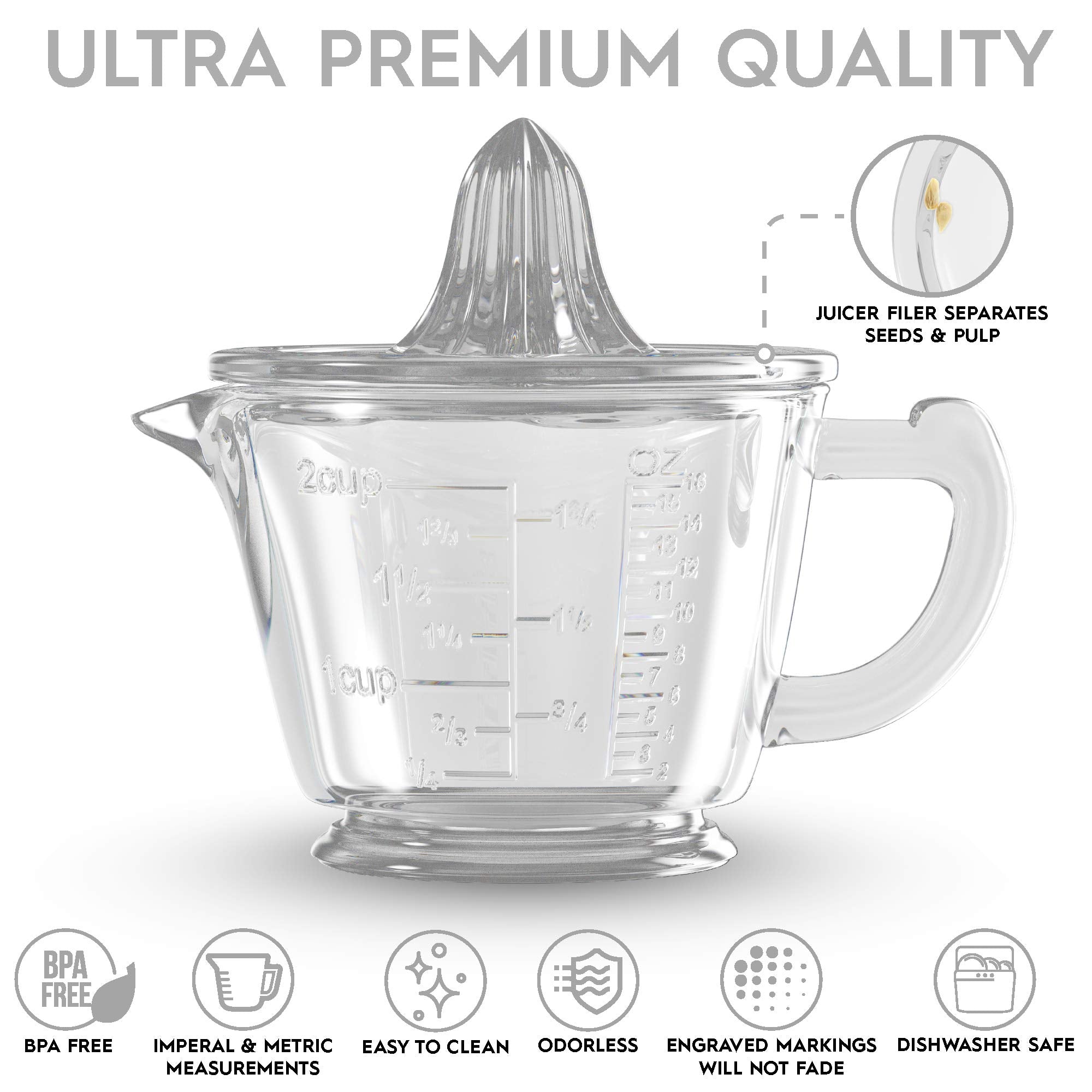 CuttleLab glass measuring cup with engraved marks that won’t fade