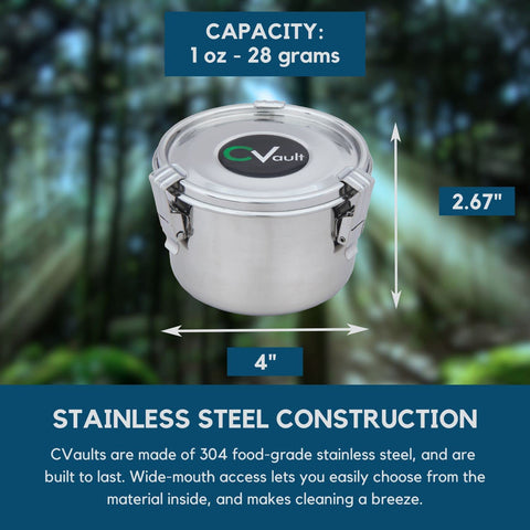 CVAULT light-resistant metal shell protects contents from light.