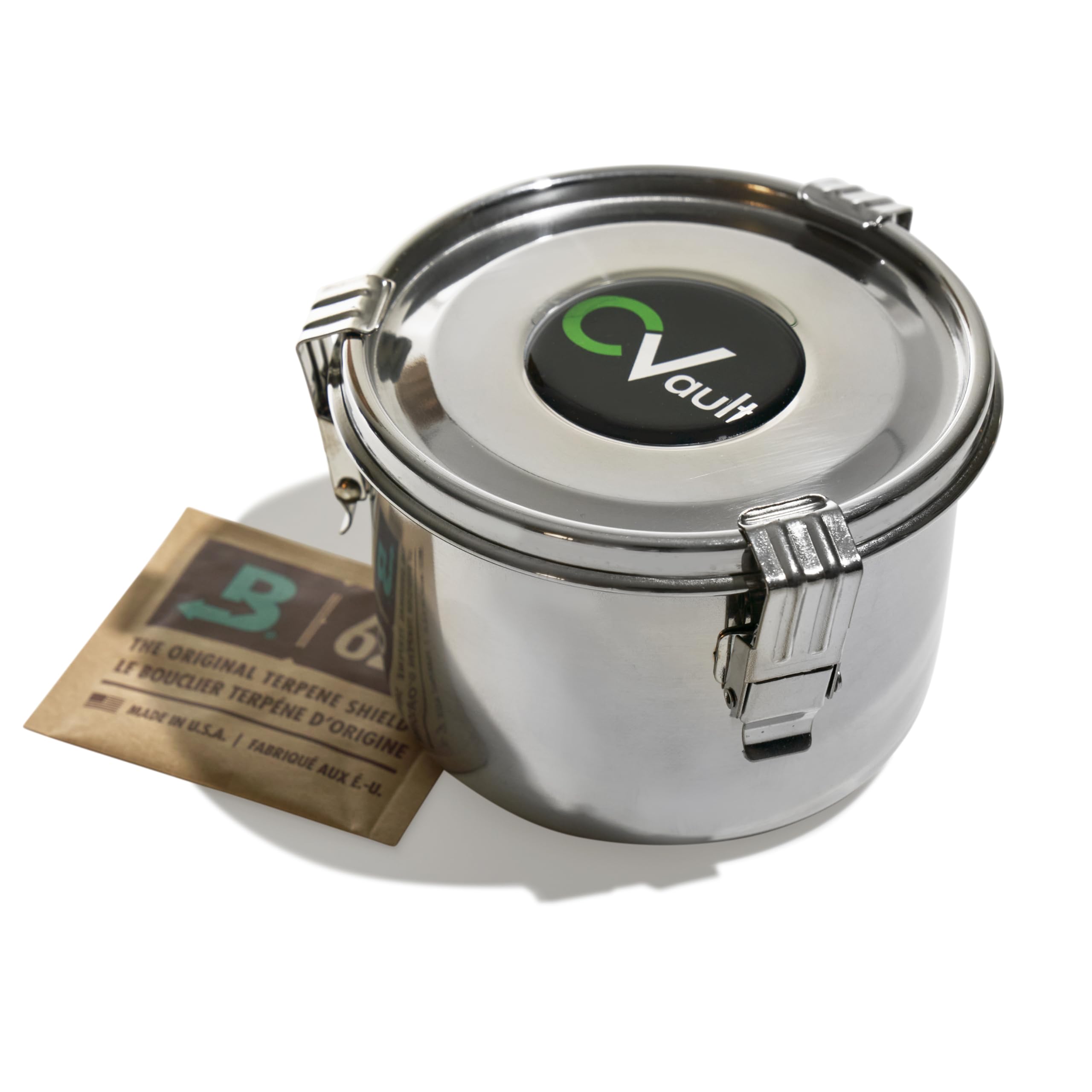 CVAULT medium 1oz storage container with sealed lid for airtight freshness.
