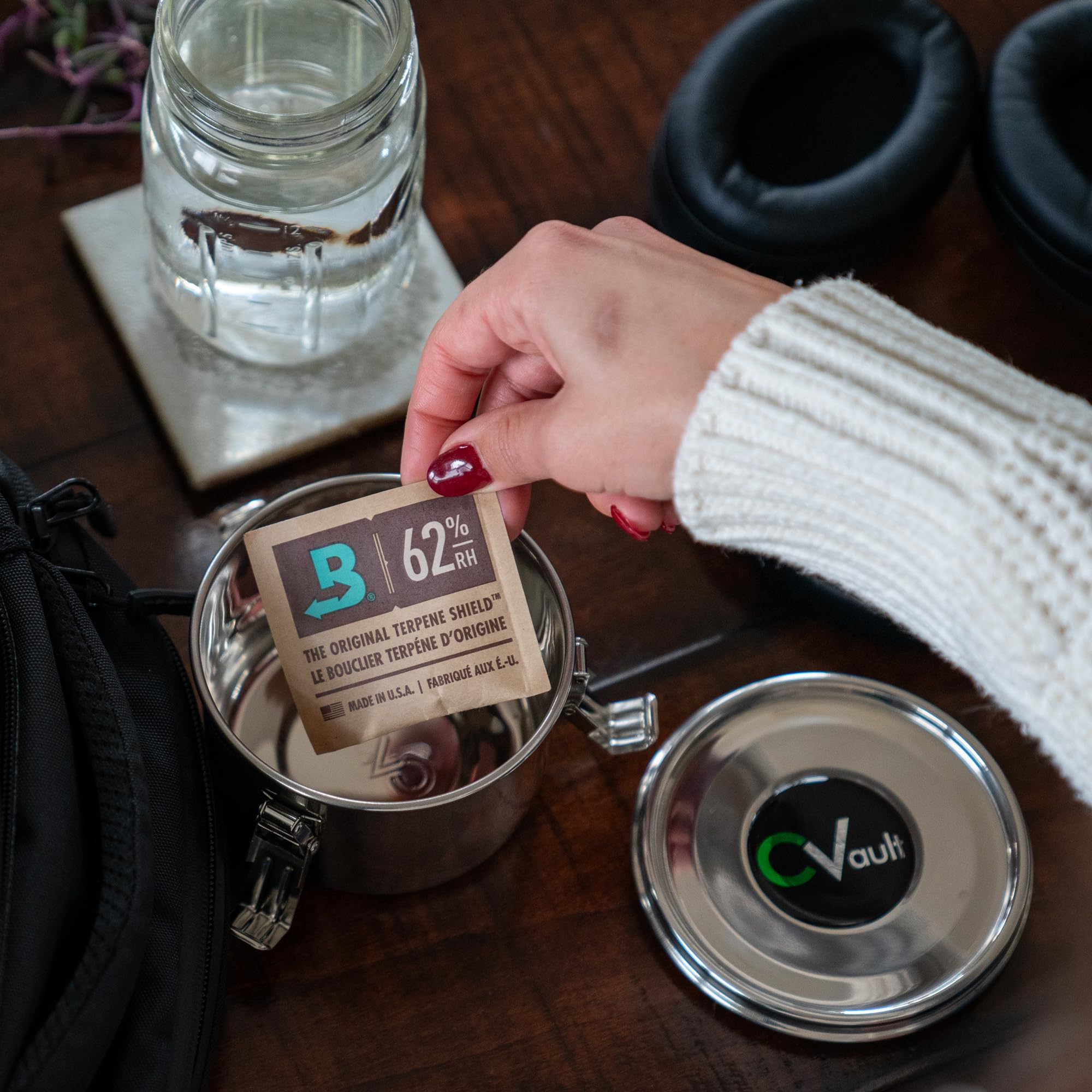CVAULT portable travel size storage container for on-the-go use.